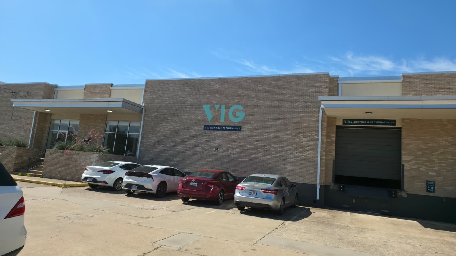 VIG facility exterior and shipping & receiving dock, Dallas, TX